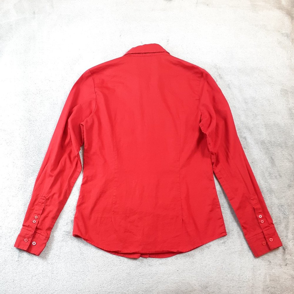 Cruel Girl Red Cotton Long Sleeve Button Down Top_10
